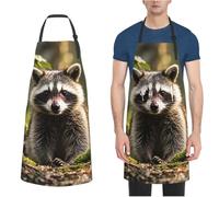 HJKJKKJ Delantales de cocina ajustables con 2 bolsillos, delantal de chef Michael Jackson para hombres y mujeres, Animal mapache del bosque, One Size