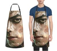 HJKJKKJ Delantales de cocina ajustables con 2 bolsillos, delantal de chef Michael Jackson para hombres y mujeres, Michael Jackson3, One Size