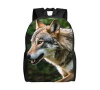 HJKJKKJ Mochila de viaje para mujeres y hombres, colorida mochila de día de loro en rama, mochila ligera de 15 pulgadas, mochila informal para computadora, Wildlife Wolf, One Size, Mochilas de viaje