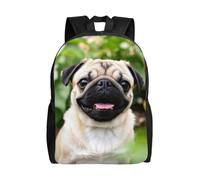 HJKJKKJ Mochila de viaje para mujeres y hombres, mochila de día con pandas rojos, mochila ligera de 15 pulgadas, mochila informal para computadora, Puppys Pug1, One Size, Mochilas de viaje