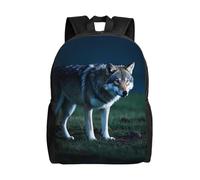 HJKJKKJ Mochila de viaje para mujeres y hombres, mochila de día para bicicleta, mochila ligera de 15 pulgadas, mochila casual para computadora, Wolf at Night, One Size, Mochilas de viaje