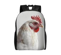 HJKJKKJ Mochila de viaje para mujeres y hombres, Rottweiler con cabeza de lengua, mochila ligera de 15 pulgadas, mochila informal para computadora, Pollo blanco, One Size, Mochilas de viaje