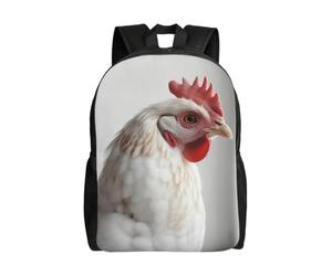 HJKJKKJ Mochila de viaje para mujeres y hombres, Rottweiler con cabeza de lengua, mochila ligera de 15 pulgadas, mochila informal para computadora, Pollo blanco, One Size, Mochilas de viaje