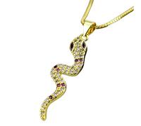 HJLJKG 14K Filled Snake Necklace For Women And Men, Classic Animal Dangle Earrings Multicolor Crystal, Minimalist Style - Choker, Reputation
