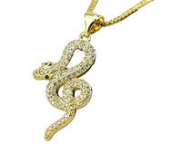HJLJKG 14K Filled Snake Necklace For Women And Men, Classic Animal Dangle Earrings Multicolor Crystal, Minimalist Style - Choker, Reputation