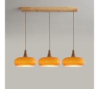 HJLJKG 3 Light Cluster Milk Glass Pendant Light Orange Glass Mid Century Chandelier Drum Fixture,Wall Lamp