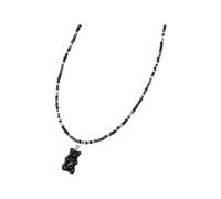 HJLJKG 925 Sterling Silver Bear Necklace For Women, Bohemia Lover Colorful Gummy Rice Beaded Necklace, Jewelry, Charm, Panda Girls, Claw