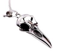 HJLJKG 925 Sterling Silver Crow Necklace For Men Women, Punk Rock Raven - Head Bird Pendant, Animal Charm Jewelry Halloween Christmas Birthday