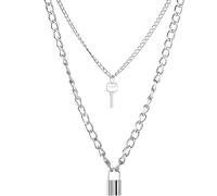 HJLJKG 925 Sterling Silver Cute Chain Link Lock Necklace Pendant Women Goth Jewelry Party Punk Long Gift, For Women, Padlock - Men