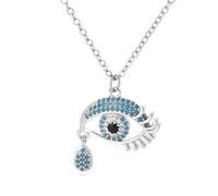 HJLJKG 925 Sterling Silver Evil Eye Necklace For Women And Girls, Blue Pendant Necklaces Lucky,
