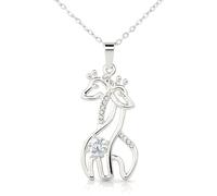 HJLJKG 925 Sterling Silver Giraffe Necklace For Women, Cartoon Girls, Charm, Jewelry, Cute Animal Pendant, Chain