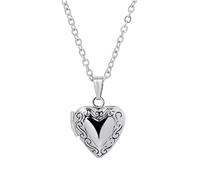 HJLJKG 925 Sterling Silver Heart Locket Necklace For Women, Shape Photo Pendants Pendant Necklace, Picture That Holds Pictures