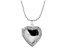 HJLJKG 925 Sterling Silver Heart Locket Necklace For Women, Shape Photo Pendants Pendant Necklace, Picture That Holds Pictures