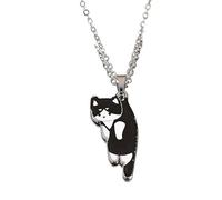 HJLJKG 925 Sterling Silver Kitty Necklace For Women And Girls, Cute Pet Cat Pattern Pendant Necklaces, Black Women, Choker