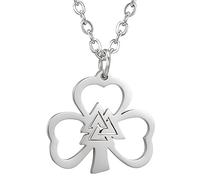 HJLJKG 925 Sterling Silver Patricks Day Necklaces For Women And Men, Patrick Symbol Charm Necklace Shamrock Lucky Three Leaf Heart Trinity Knot Triquetra, Beads Bulk