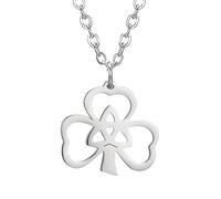 HJLJKG 925 Sterling Silver Patricks Day Necklaces For Women And Men, Patrick Symbol Charm Necklace Shamrock Lucky Three Leaf Heart Trinity Knot Triquetra, Beads Bulk