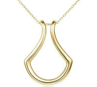 HJLJKG 925 Sterling Silver Ring Holder Necklace For Women, Geometric Pendant 45cm Long, Wishbone Necklace, Rhombus