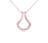 HJLJKG 925 Sterling Silver Ring Holder Necklace For Women, Geometric Pendant 45cm Long, Wishbone Necklace, Rhombus