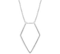 HJLJKG 925 Sterling Silver Ring Holder Necklace For Women, Geometric Pendant 45cm Long, Wishbone Necklace, Rhombus