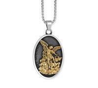 HJLJKG 925 Sterling Silver Saint Michael Necklace For Women And Men, Medallion Necklace, Faith Protection Chain Amulet, Pendant Men