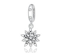 HJLJKG 925 Sterling Silver Snowflake Pendant Fit Women Snake Or Necklace Silver Jewelry