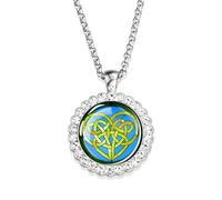 HJLJKG accessories 925 Sterling Silver For Women And Girls, Pride Shamrock Lucky Grass Pendant Necklaces Green Shaped Neck Chain, Short Leaf Necklace
