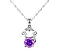 HJLJKG accessories 925 Sterling Silver Women And Men, Animal Necklaces, Cage Charm, Necklace For Girls, Monkey King Pendant Birthday Gift