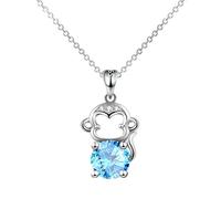 HJLJKG accessories 925 Sterling Silver Women And Men, Animal Necklaces, Cage Charm, Necklace For Girls, Monkey King Pendant Birthday Gift