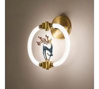 HJLJKG All-Copper Wall Lamp丨 Chinese Light Luxury Wall Sconces丨Zen Enamel Color Bedroom Bedside Wall Fixtures丨 10w Wall Lamp Sconces丨Ring Decorative Lamp,Wall Lamp