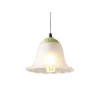 HJLJKG American Retro Cabbage Green Glass Chandelier with Light Source, Stylish Hanging Lamp for Bedroom Dining Room Living Room Bar Aisle Decoration