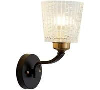 HJLJKG American Retro Fixture Creative Stairs Loft Wall E14 Iron Metal Wall Light Fixture Lighting Lamp Glass Shade Wall Lamp for Cafe Bar Restaurant