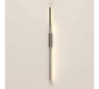 HJLJKG American Retro Fixture Linear Metal Wall Lamp with White Silicone Shade 47.2" Metal Long Strip Wall Light LED Wall Sconces, Ultra-Thin Bedside Wall Lights, Nordic Wall Lamp(Black)