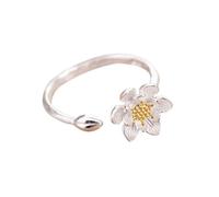 HJLJKG Anillo abierto con forma de flor bonita para amiga, mujer, señora, cumpleaños, viaje, ajustable, 1 Uds.