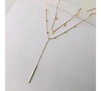 HJLJKG Bar Pendant Necklace,925 Bohemian Double Star Short Paragraphcle Cnecklace Women Beach Surfing Jewelry Accessories Gift/