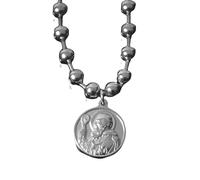 HJLJKG Benedict Necklace For Women And Men, 925 Sterling Silver Saint Pendant Bead Chain, Medals, Medalla De San Benito, Benito Medalla, Medal