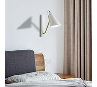 HJLJKG Black Metal Lights Shade Indoor Headboard Creative Nordic Lighting Wall Lamp Fixture for Bedside Bedroom Living Room Reading (Color : White)