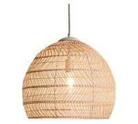 HJLJKG Bohemia Flush Mount Light Rattan Lantern Pendant Lamp Nordic Cottage Hanging Light Woven Wicker Pendant Light for Kitchen Dining Room Bedroom Home Decor Floor Lamp