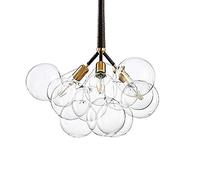 HJLJKG Ceiling Pendant Light, Living Room Lamp,Clothing Bedroom Dining,- Light Luxury Glass Bubble Chandelier-Brown 6 Head, Minimalist Pendant Light