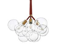 HJLJKG Ceiling Pendant Light, Living Room Lamp,Clothing Bedroom Dining,- Light Luxury Glass Bubble Chandelier-Brown 6 Head, Minimalist Pendant Light