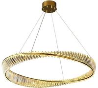 HJLJKG Ceiling Pendant Light,Luxury Crystal Chandelier, Gold Two Circles During Lamp,- Ring Crystal Chandelier,Light