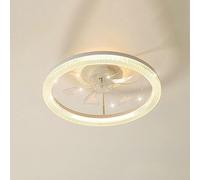 HJLJKG Chandelier, 6 Gears Adjustable Without Flicker Ceiling Lamp with Fan Wing ABS Blades Energy Saving Light Fixtures Quiet LED PC Fan Blade Transparent Invisible Flush Mount Ceiling Fan