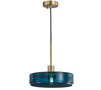 HJLJKG Chandelier, All Copper Light Luxury Glass Small Pendant Lights 1-Light Adjustable Ceiling Chandelier Fixture E27 Energy Saving Hanging Lamp Used in Bedroom,Bedside,Restaurant,Bar,Coffee S