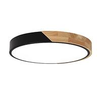 HJLJKG Chandelier, Flush Mount Fixture LED Ceiling Light Creative Wood Ultra-Thin Ceiling Lamp and Adjustable Three-Color Light Energy Saving Ceiling Lighting for Bedroom Decoration Lig