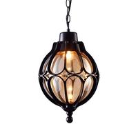 HJLJKG Chandelier, Glass Retro Outdoor Garden Light Grape Frame Corridor Light Balcony Villa Garden Landscape Light(Noir)