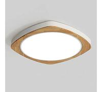 HJLJKG Chandelier, Interior Decoration Lights Color Square Dimmable Ceiling Lamp Minimalist Wood LED Ceiling Light Energy-Saving Night Light Embedded Installation Used in Bedroom(White,36cm)
