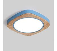 HJLJKG Chandelier, Interior Decoration Lights Color Square Dimmable Ceiling Lamp Minimalist Wood LED Ceiling Light Energy-Saving Night Light Embedded Installation Used in Bedroom(Blue,46cm)
