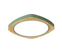 HJLJKG Chandelier, Interior Decoration Lights Color Square Dimmable Ceiling Lamp Minimalist Wood LED Ceiling Light Energy-Saving Night Light Embedded Installation Used in Bedroom(Green,36cm)