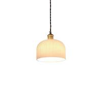 HJLJKG Chandelier, Japanese Brass Nordic Minimalist French V-intage Bowl Hanging Light,E27 Light Source Glass Industry Pendant Lamp,Chandelier Retro Ceiling Lighting,Bedroom Corridor Hotel Flush
