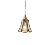 HJLJKG Chandelier, Japanese Retro Style Pendant Lamp, E27 Screw Hanging Light, Creative Personality Metallic Glass Chandelier Lampshade, Kitchen and Bedroom Corridor Decoration Lighting Fixtures.(A)