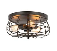 HJLJKG Chandelier, LED Ceiling Lights Nordic Retro Three Light Ceiling Lamp Restaurant Living Room Aisle Pendant Lamp Decoration Bar Hotel Lighting Equipment Black